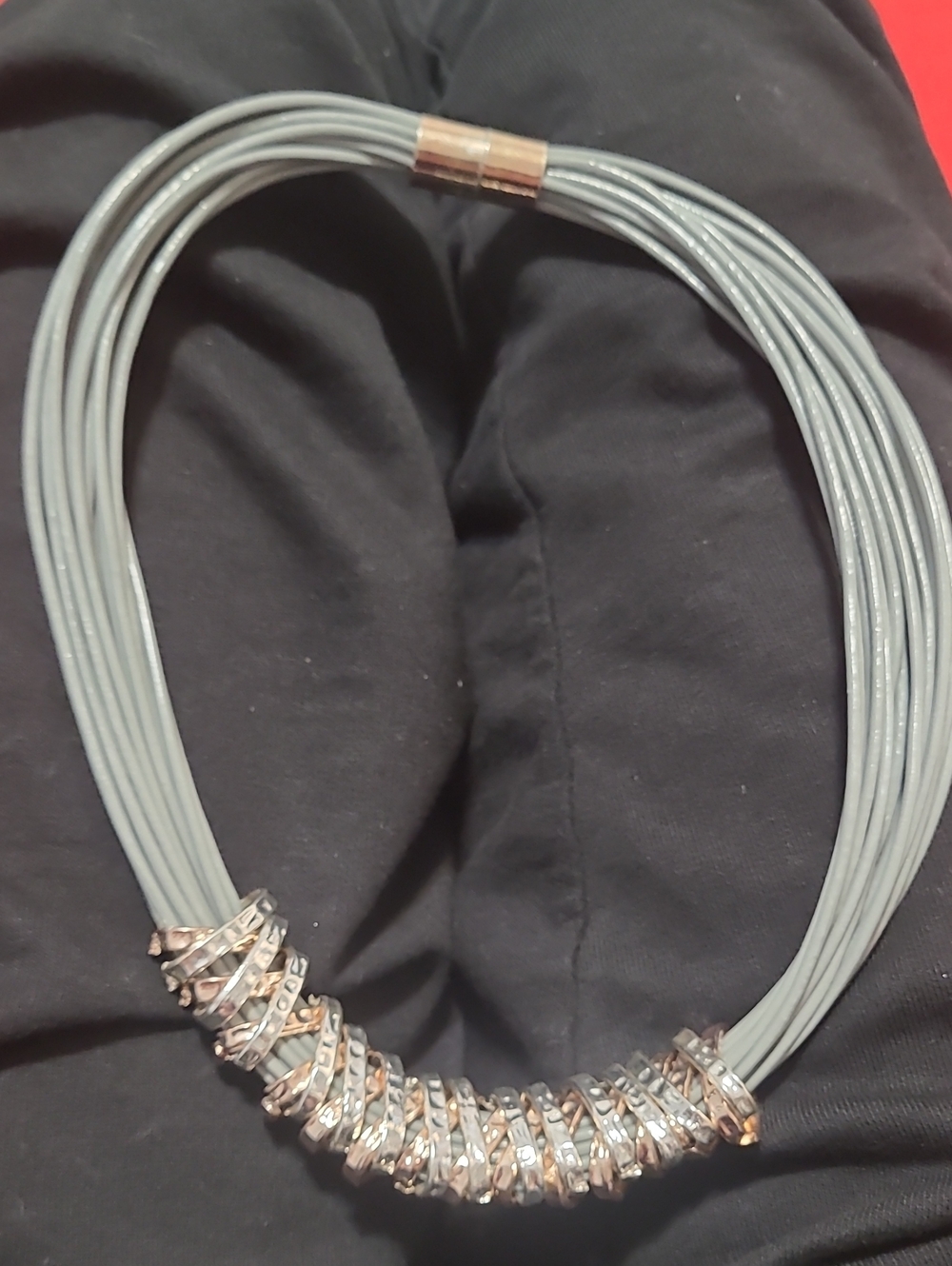 Elegant Light Blue Multi-Strand Necklace with Silver Accents